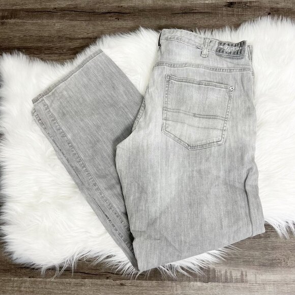 Calvin Klein Mens 36 Gray Distressed Faded Relaxed Straight Jeans Denim - Picture 1 of 13